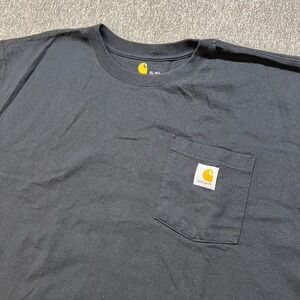 Carhartt K87 Mens XL Tall Black Short Sleeve Pocket T-Shirt Original Fit Cotton